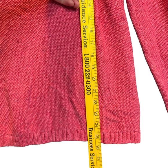 Talbots Pink Confetti Cable Knit Crewneck Sweater Womens L Large - Picture 8 of 8